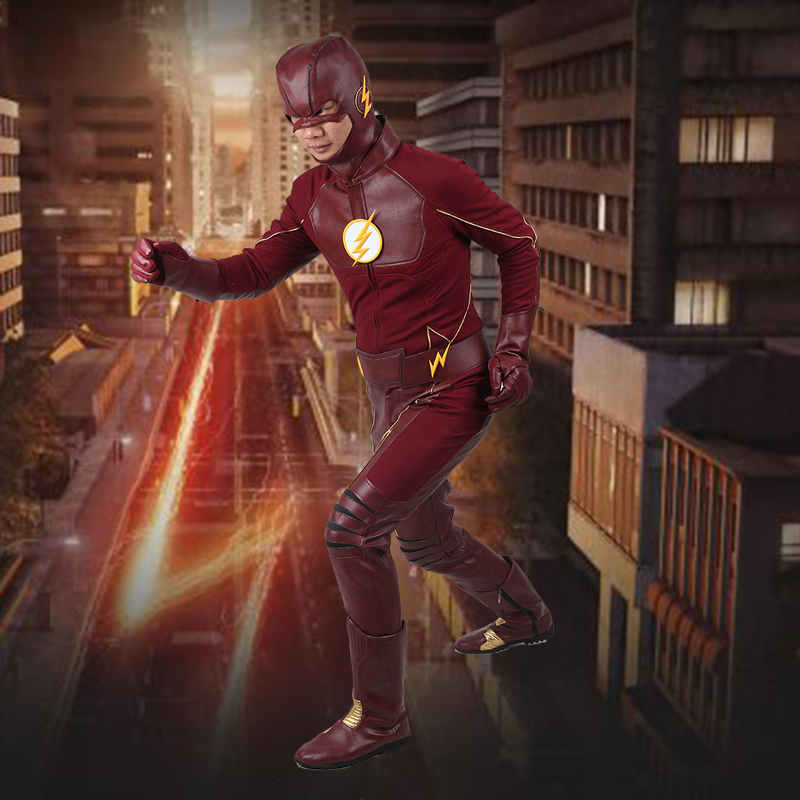 la saison flash 2 Barry Allen Cosplay costume de costume de dessus des pantalons de poitrine de bracelet