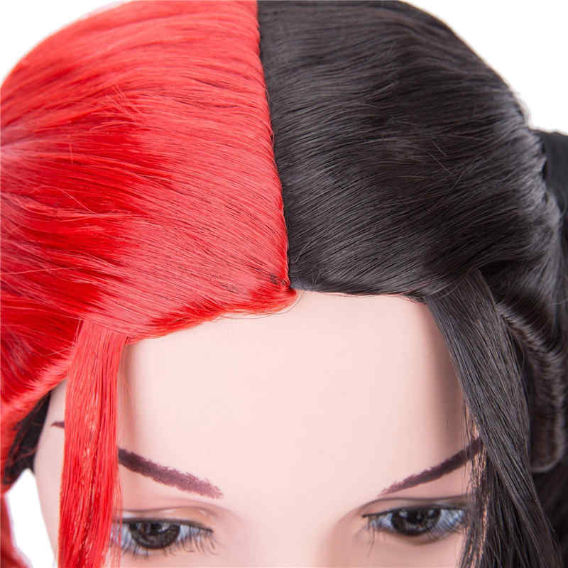 Harley Quinn cosplay rouge perruque noire du film suicide Squad