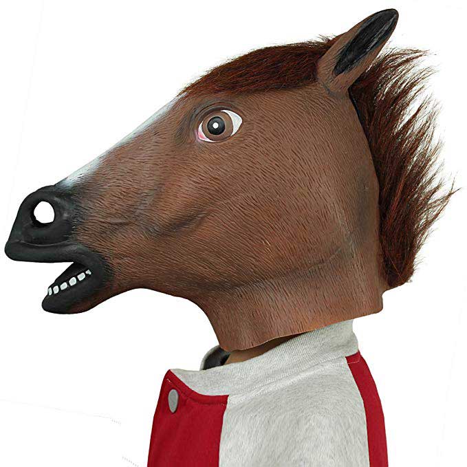 Masques de cheval plein visage latex Halloween cosplay Costume Canival Parti Props