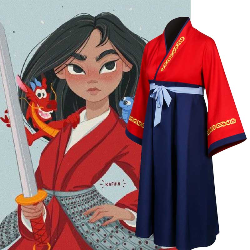 disney Princess Mulan cosplay robe chinoise Hanfu Halloween cadeau pour les enfants Fille-Takerlama