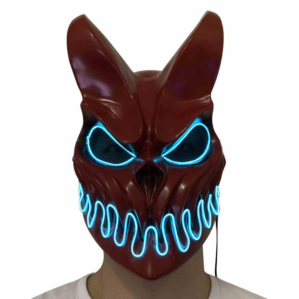 démon Masque Slaughter Primauté Masque Kid of darkness démolisseur Masque LEd Light Up Scary Halloween masque-T