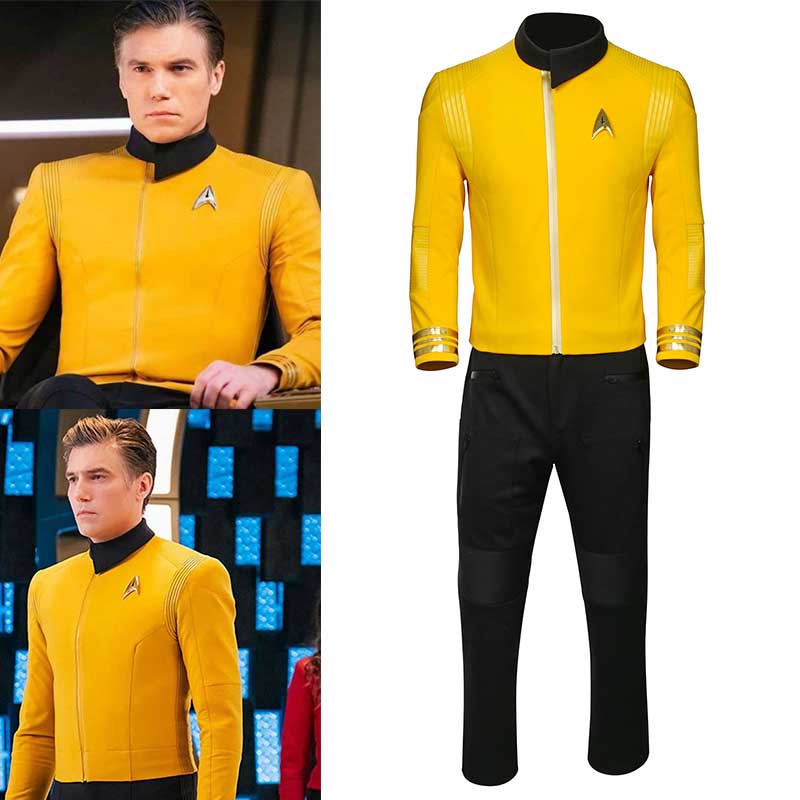 Star Trek découverte capitaine Christopher Pike cosplay costume Commander Veste Pantalon uniforme