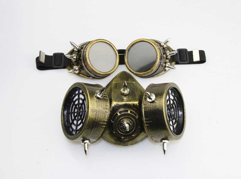 masque de cosplay de gaz steampunk rétro gothique steampunk avec des lunettes victoriennes pour halloween punk rocher accessoires-takerlama