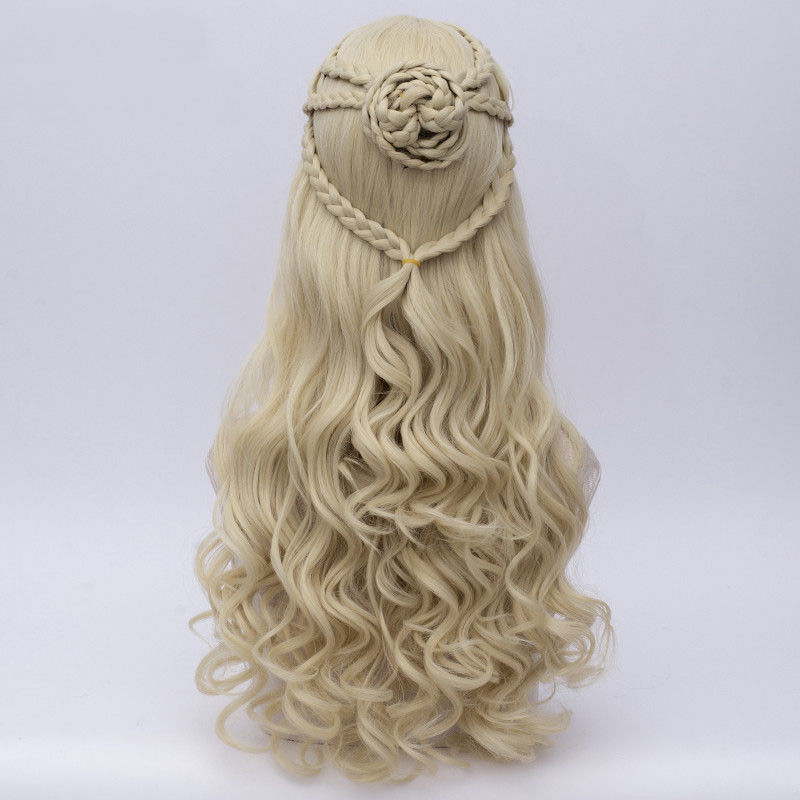 Game of Thrones dragon de Mère daenerys Targaryen longue perruque cosplay costume Wavy cheveux synthétiques
