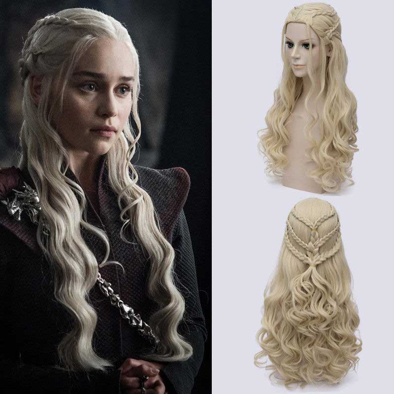 jeu de trônes dragon de mère daenerys Targaryen Wavy cosplay costume perruque de costume synthétique