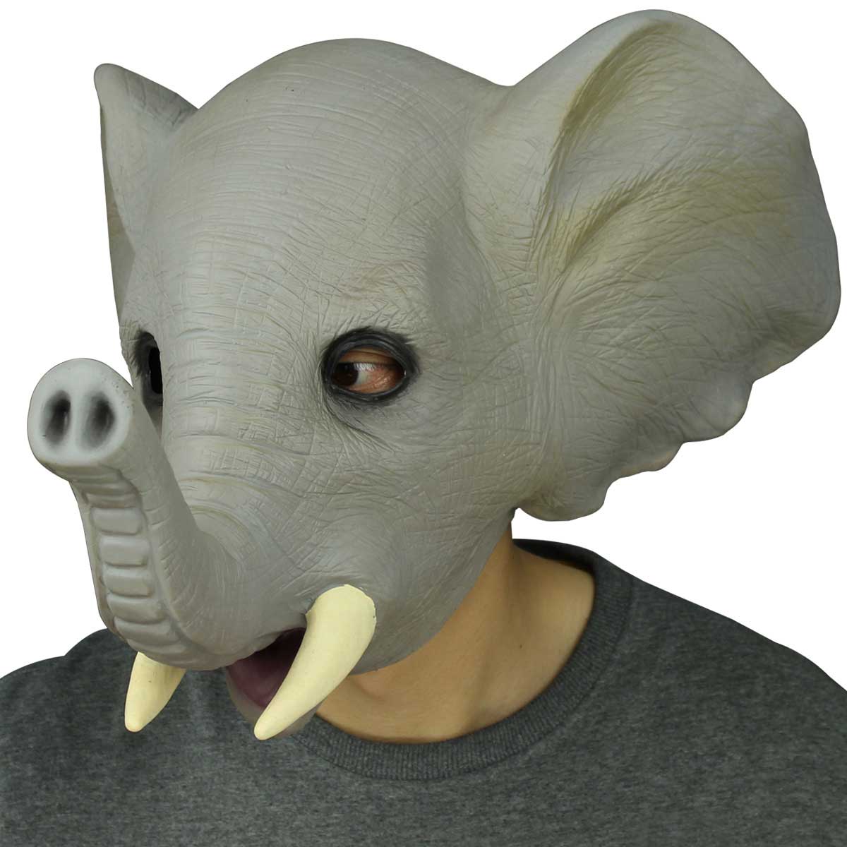 deluxe Nouveauté Latex Creepy Elephant Costume chef Masque Halloween Cosplay Party mascarade Props décorations gris