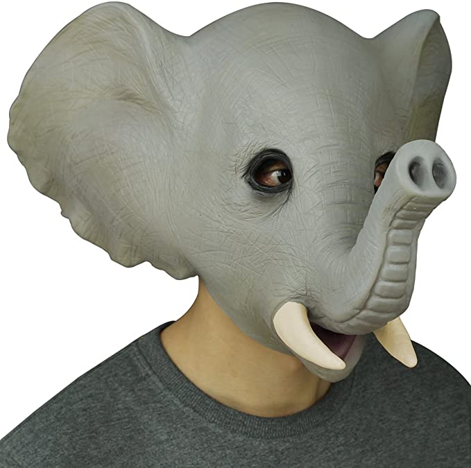 deluxe Nouveauté Latex Creepy Elephant Costume Chef Masque Halloween Cosplay Party mascarade Props décorations gris