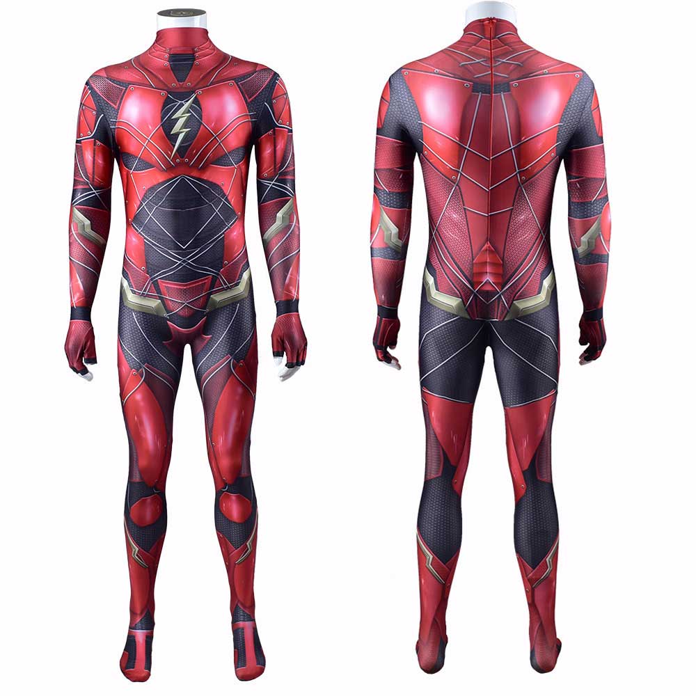 La Justice League Costume flash Superhero Barry Allen cosplay Zentai-Takerlama