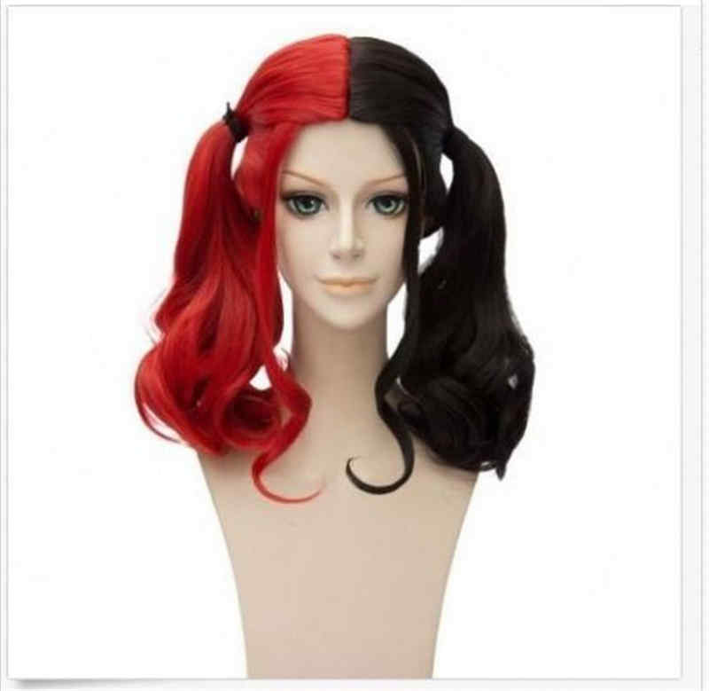 src Harley Quinn cosplay rouge perruque noire du film suicide Squad