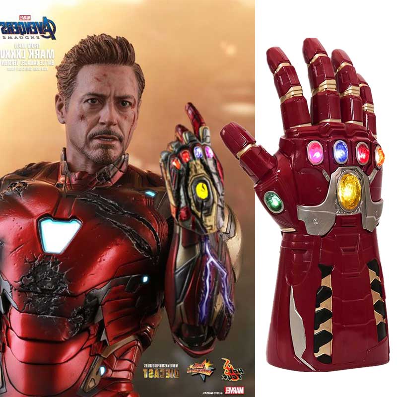 Avengers 4 Endgame Iron Man Tony Stark Led rouge Gants Infinity Light Up Infinity Gauntlet Gants Replica cosplay Halloween Props enfants cadeau